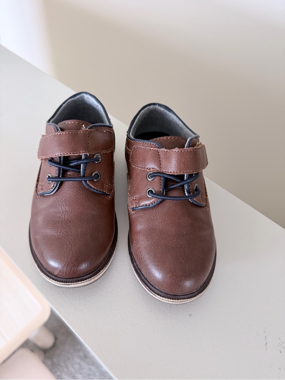 Toddler boys brown oxford slip-on shoe